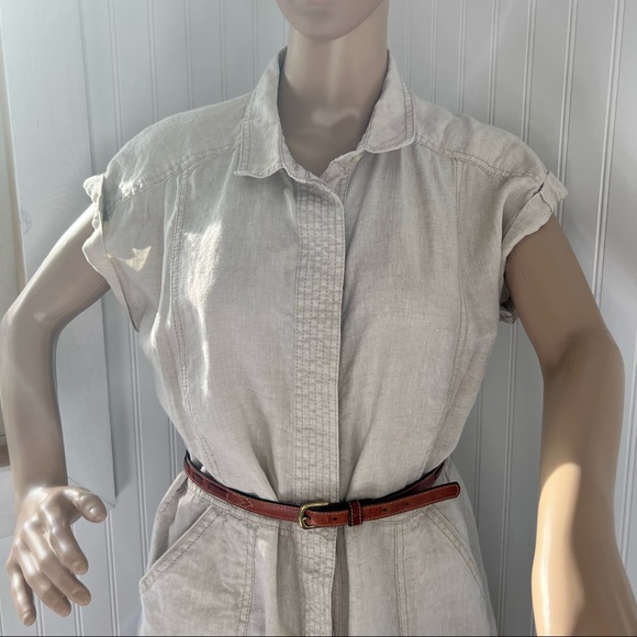 Caslon Pure Linen Shirt Dress Medium - Picture 10 of 12